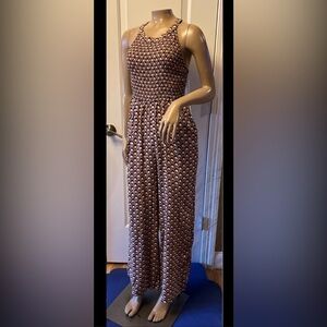 JESSICA SIMPSON Floral Wide leg Jumpsuit Pockets Size L NWT